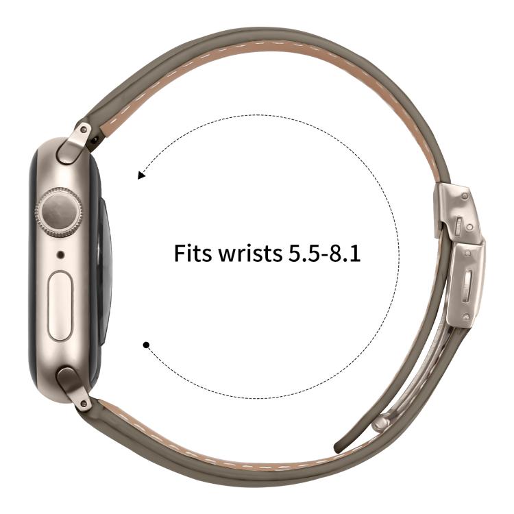 For Apple Watch 46mm / 49mm / 45mm / 44mm Lychee Texture Starlight Turtle Back Buckle Leather Watch Band