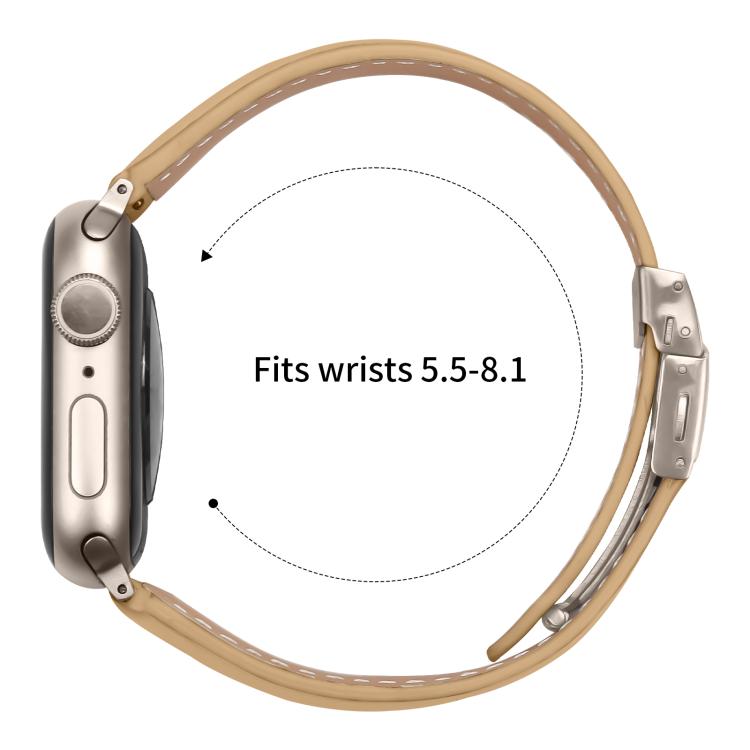 For Apple Watch 46mm / 49mm / 45mm / 44mm Lychee Texture Starlight Turtle Back Buckle Leather Watch Band