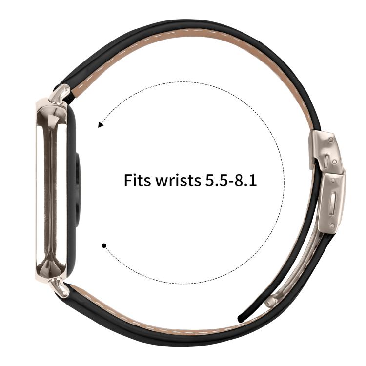For Xiaomi Smart Bnad 9 Pro / Redmi Watch 5 Lychee Texture Starlight Turtle Back Buckle Leather Watch Band