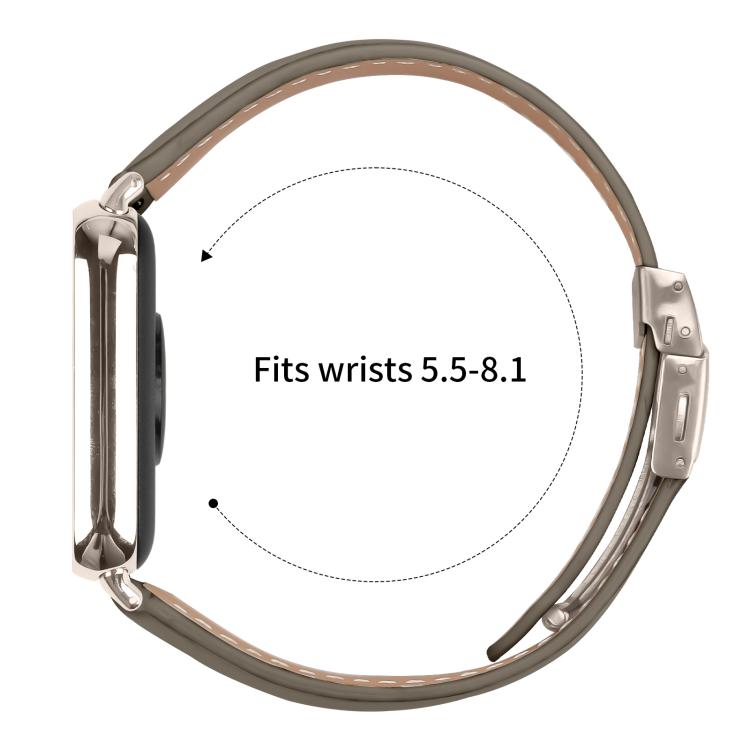 For Xiaomi Smart Bnad 9 Pro / Redmi Watch 5 Lychee Texture Starlight Turtle Back Buckle Leather Watch Band