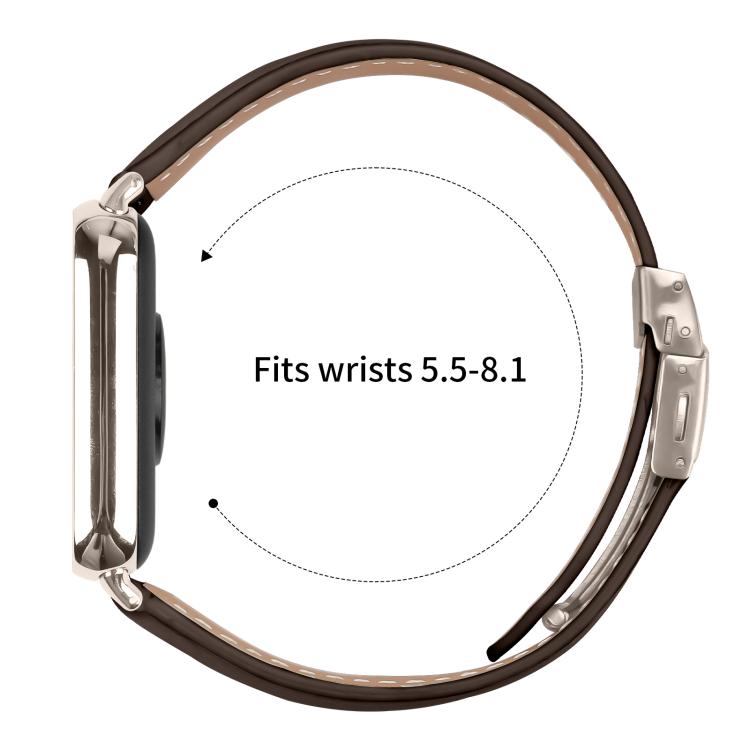 For Xiaomi Smart Bnad 9 Pro / Redmi Watch 5 Lychee Texture Starlight Turtle Back Buckle Leather Watch Band