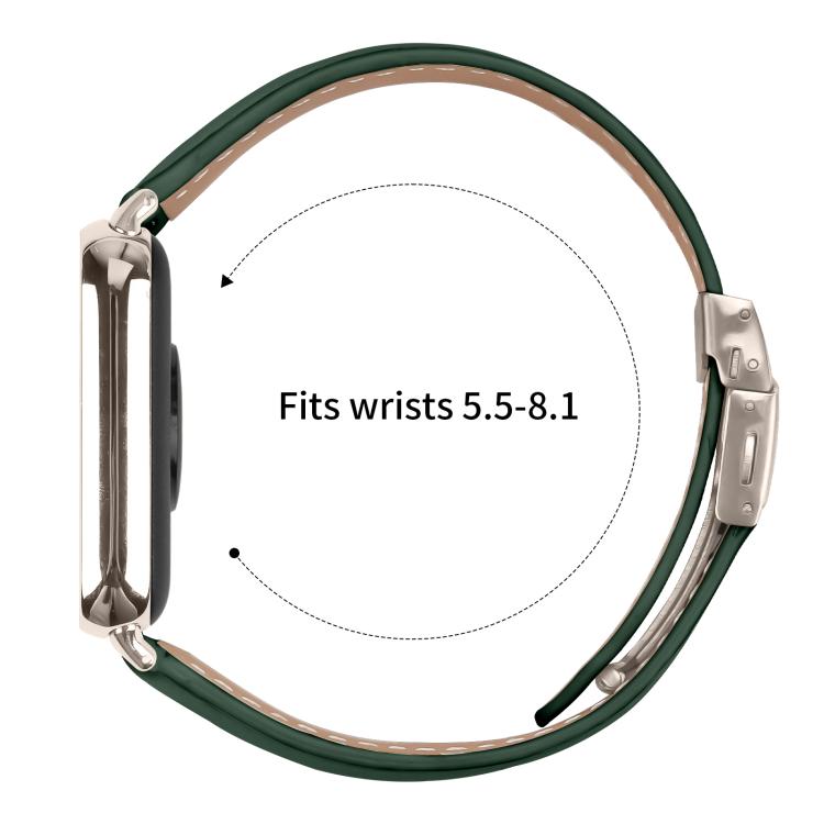 For Xiaomi Smart Bnad 9 Pro / Redmi Watch 5 Lychee Texture Starlight Turtle Back Buckle Leather Watch Band