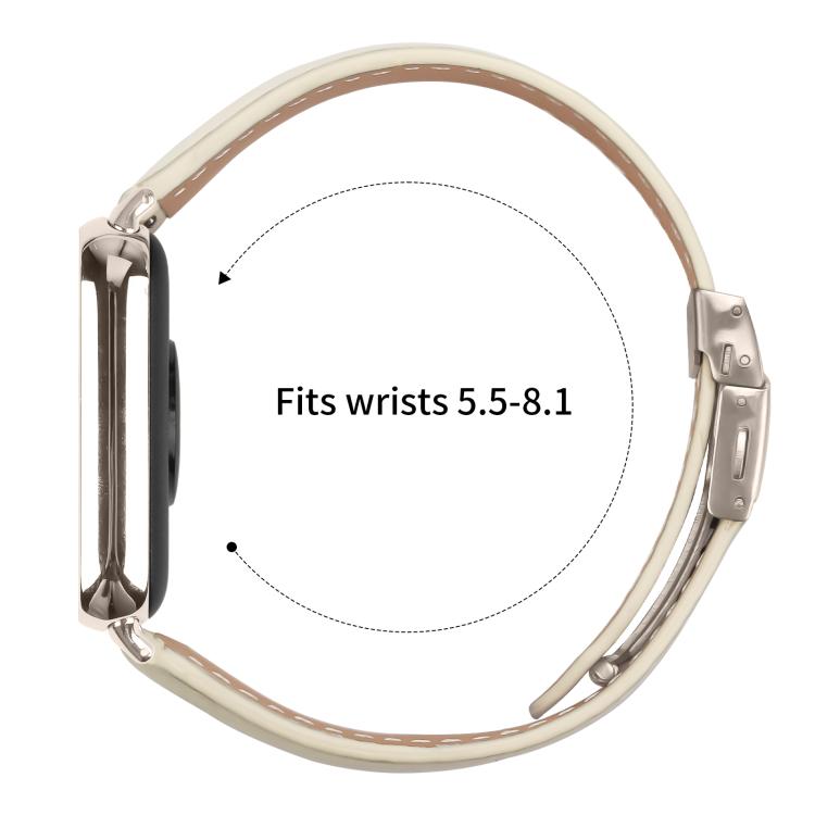 For Xiaomi Smart Bnad 9 Pro / Redmi Watch 5 Lychee Texture Starlight Turtle Back Buckle Leather Watch Band