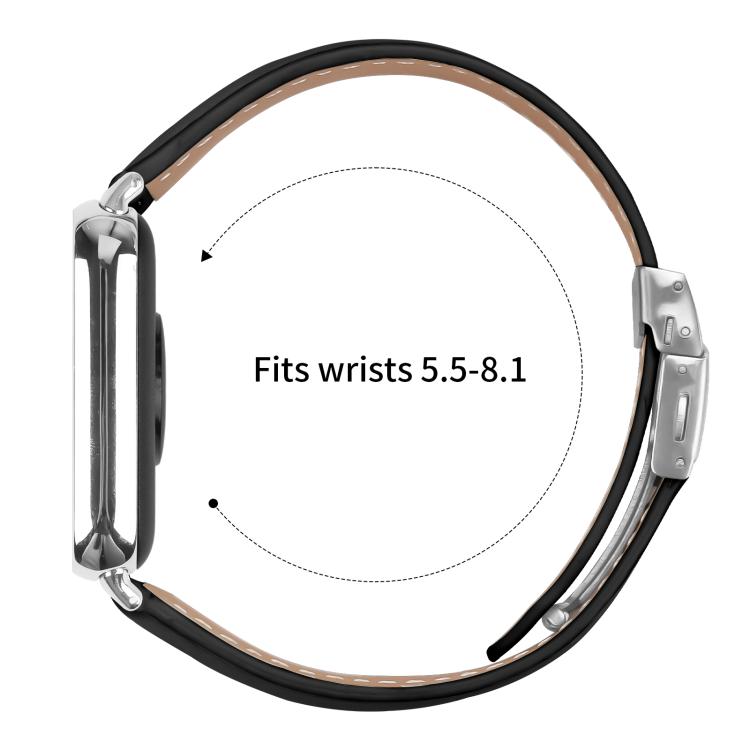 For Xiaomi Smart Bnad 9 Pro / Redmi Watch 5 Lychee Texture Silver Turtle Back Buckle Leather Watch Band