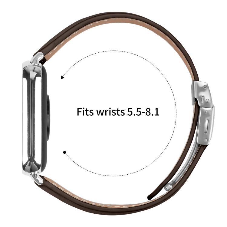 For Xiaomi Smart Bnad 9 Pro / Redmi Watch 5 Lychee Texture Silver Turtle Back Buckle Leather Watch Band