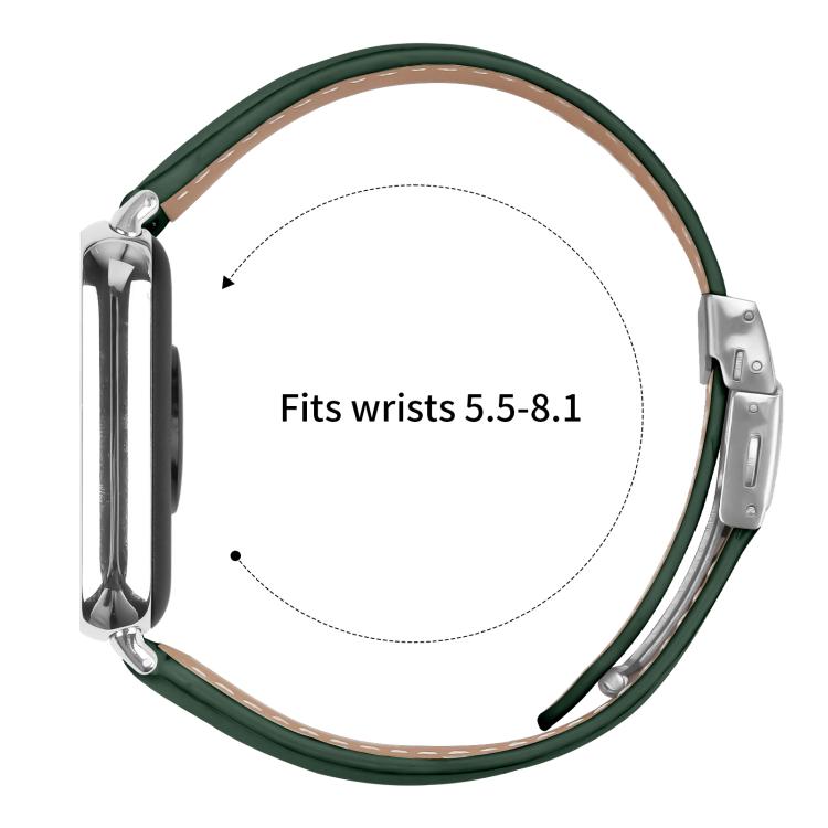 For Xiaomi Smart Bnad 9 Pro / Redmi Watch 5 Lychee Texture Silver Turtle Back Buckle Leather Watch Band