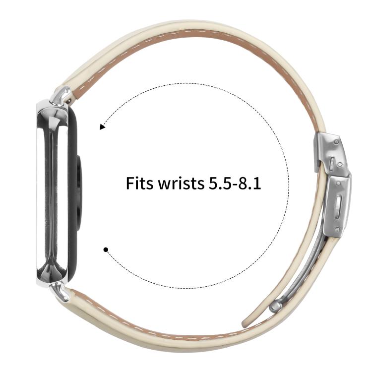 For Xiaomi Smart Bnad 9 Pro / Redmi Watch 5 Lychee Texture Silver Turtle Back Buckle Leather Watch Band