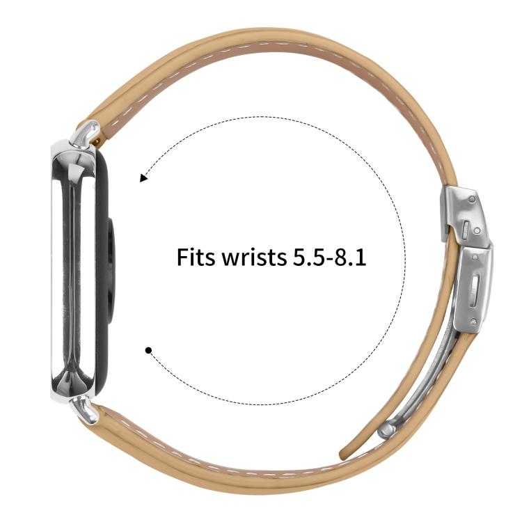 For Xiaomi Smart Bnad 9 Pro / Redmi Watch 5 Lychee Texture Silver Turtle Back Buckle Leather Watch Band