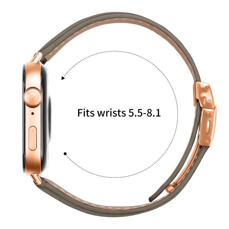 For Huawei Watch Fit 5 / Fit 5 Pro / Fit 4 Lychee Texture Rose Gold Turtle Back Buckle Leather Watch Band