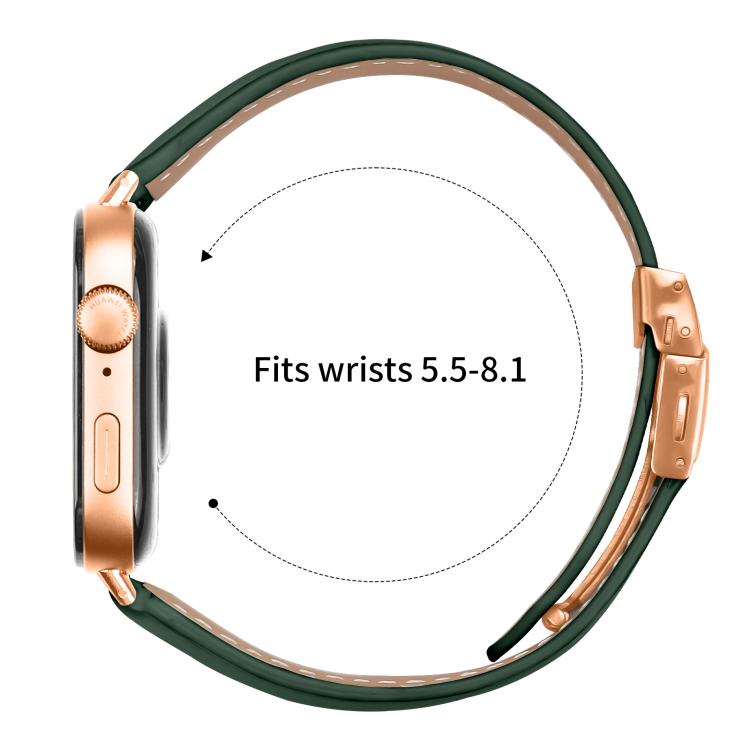 For Huawei Watch Fit 5 / Fit 5 Pro / Fit 4 Lychee Texture Rose Gold Turtle Back Buckle Leather Watch Band