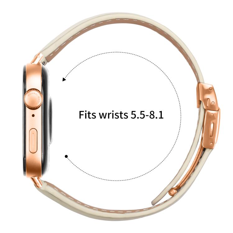 For Huawei Watch Fit 5 / Fit 5 Pro / Fit 4 Lychee Texture Rose Gold Turtle Back Buckle Leather Watch Band