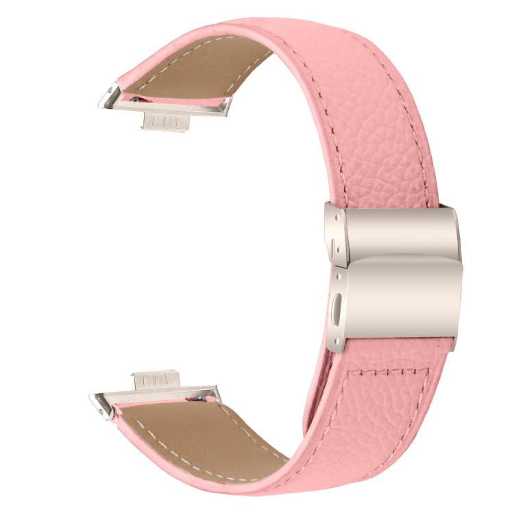 For Huawei Watch Fit 5 / Fit 5 Pro / Fit 4 Lychee Texture Starlight Turtle Back Buckle Leather Watch Band