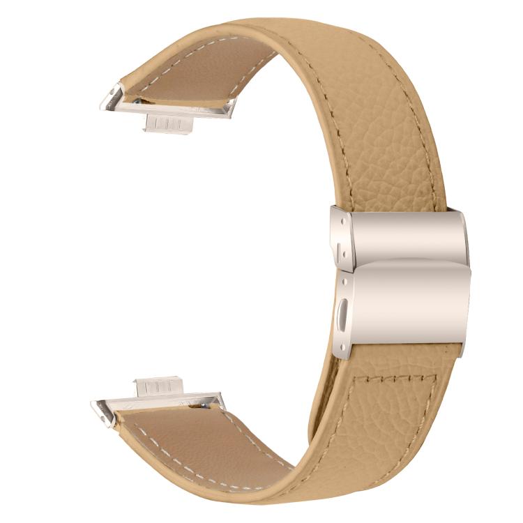 For Huawei Watch Fit 5 / Fit 5 Pro / Fit 4 Lychee Texture Starlight Turtle Back Buckle Leather Watch Band