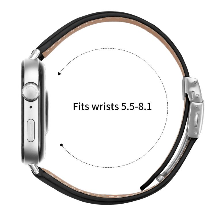 For Huawei Watch Fit 5 / Fit 5 Pro / Fit 4 Lychee Texture Silver Turtle Back Buckle Leather Watch Band