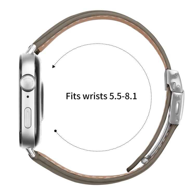For Huawei Watch Fit 5 / Fit 5 Pro / Fit 4 Lychee Texture Silver Turtle Back Buckle Leather Watch Band
