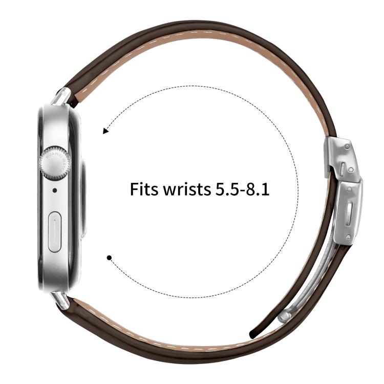 For Huawei Watch Fit 5 / Fit 5 Pro / Fit 4 Lychee Texture Silver Turtle Back Buckle Leather Watch Band