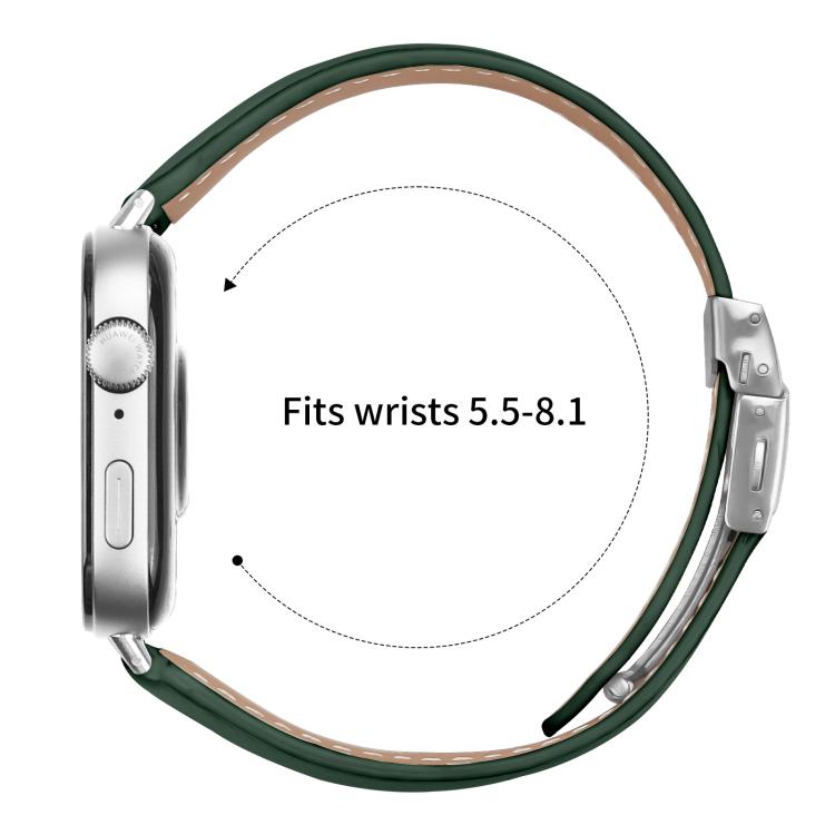 For Huawei Watch Fit 5 / Fit 5 Pro / Fit 4 Lychee Texture Silver Turtle Back Buckle Leather Watch Band