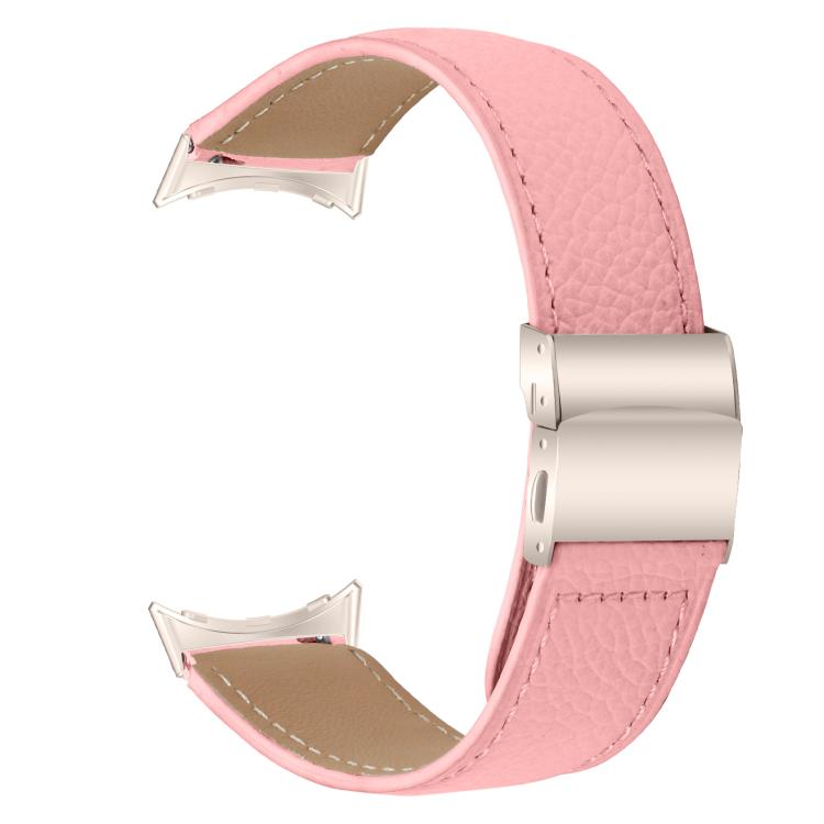 For Google Pixel Watch 4 / 3 / 2 / 1 41mm Lychee Texture Starlight Turtle Back Buckle Leather Watch Band