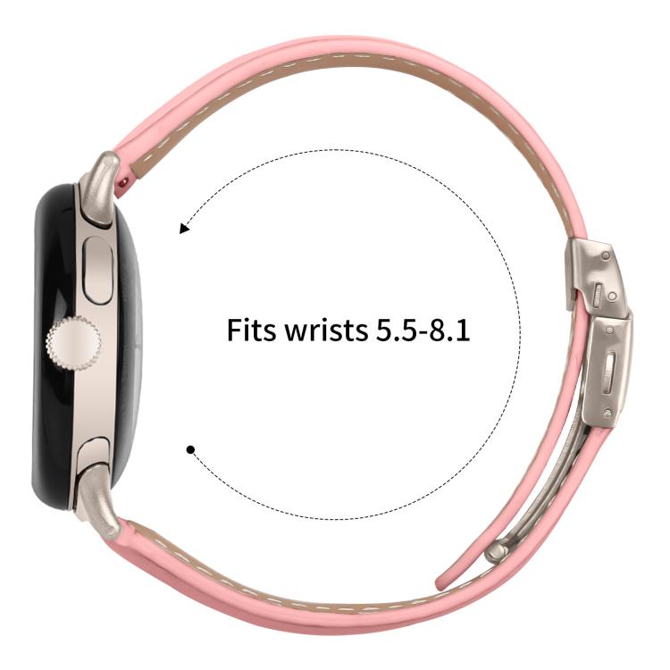 For Google Pixel Watch 4 / 3 / 2 / 1 41mm Lychee Texture Starlight Turtle Back Buckle Leather Watch Band