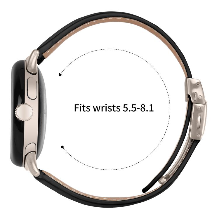 For Google Pixel Watch 4 / 3 / 2 / 1 41mm Lychee Texture Starlight Turtle Back Buckle Leather Watch Band