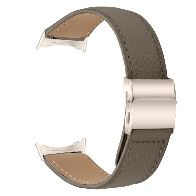 For Google Pixel Watch 4 / 3 / 2 / 1 41mm Lychee Texture Starlight Turtle Back Buckle Leather Watch Band