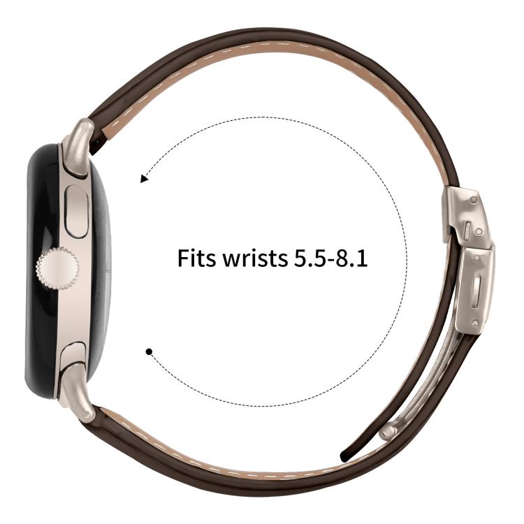 For Google Pixel Watch 4 / 3 / 2 / 1 41mm Lychee Texture Starlight Turtle Back Buckle Leather Watch Band