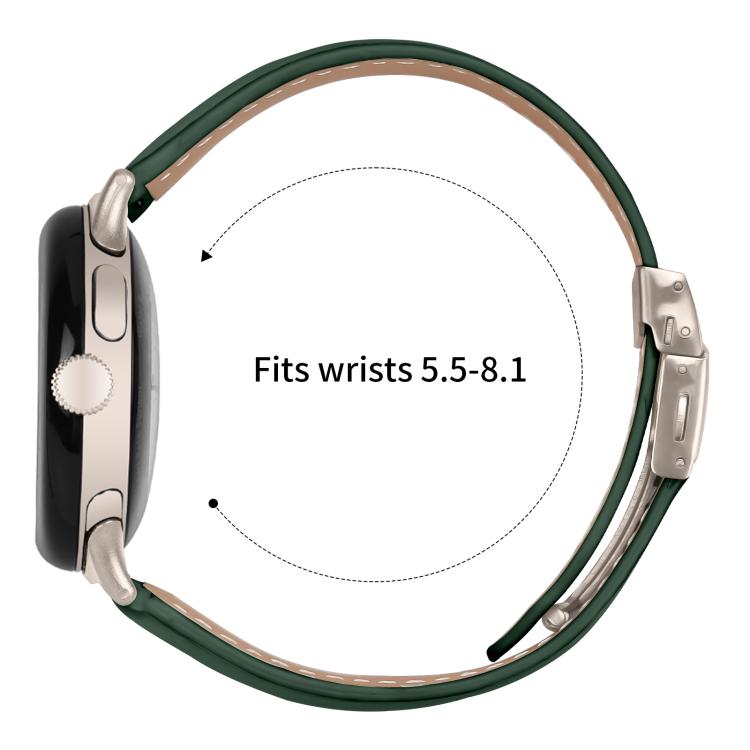 For Google Pixel Watch 4 / 3 / 2 / 1 41mm Lychee Texture Starlight Turtle Back Buckle Leather Watch Band