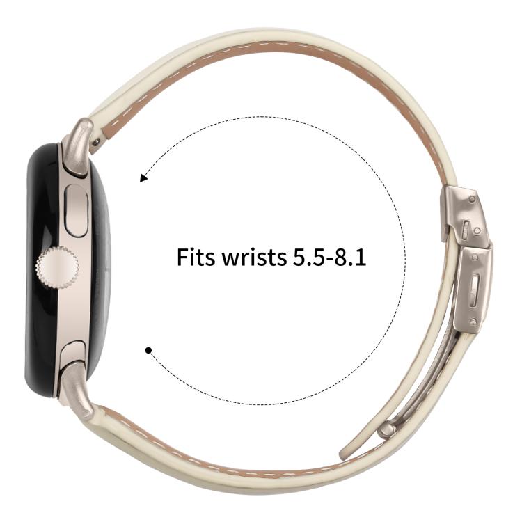 For Google Pixel Watch 4 / 3 / 2 / 1 41mm Lychee Texture Starlight Turtle Back Buckle Leather Watch Band