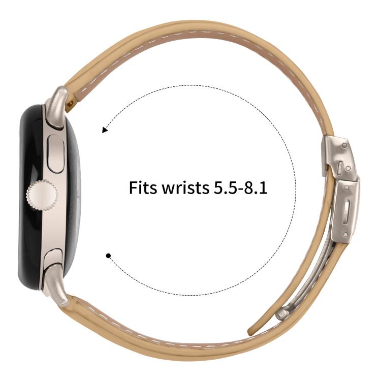 For Google Pixel Watch 4 / 3 / 2 / 1 41mm Lychee Texture Starlight Turtle Back Buckle Leather Watch Band