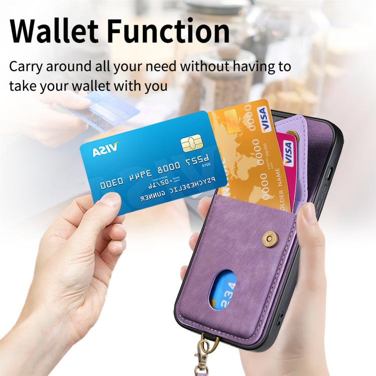 For Nothing Phone 3a Retro Card Wallet Fold Leather Phone Case with Strap