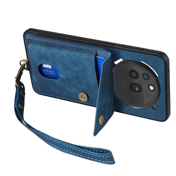 For Nothing Phone 3a Pro Retro Card Wallet Fold Leather Phone Case with Strap