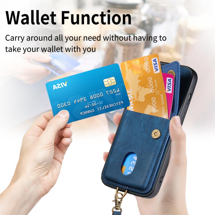 For Nothing Phone 3a Pro Retro Card Wallet Fold Leather Phone Case with Strap