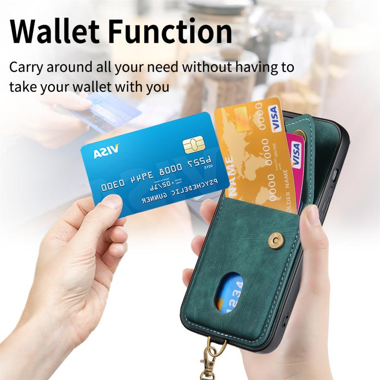 For Nothing Phone 3a Pro Retro Card Wallet Fold Leather Phone Case with Strap
