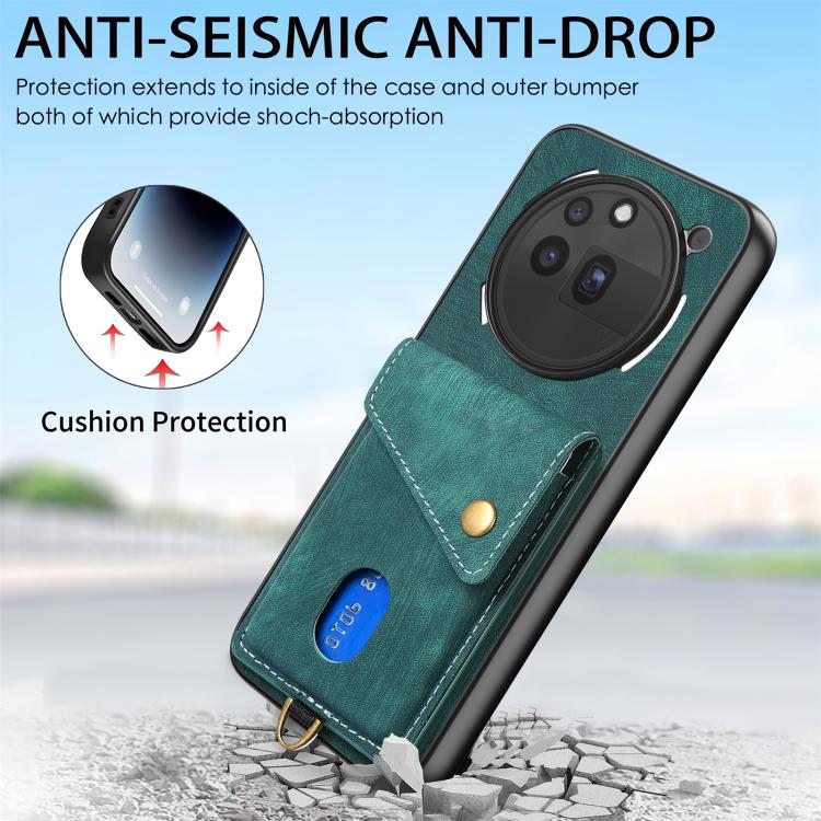 For Nothing Phone 3a Pro Retro Card Wallet Fold Leather Phone Case with Strap