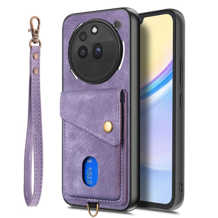 For Nothing Phone 3a Pro Retro Card Wallet Fold Leather Phone Case with Strap