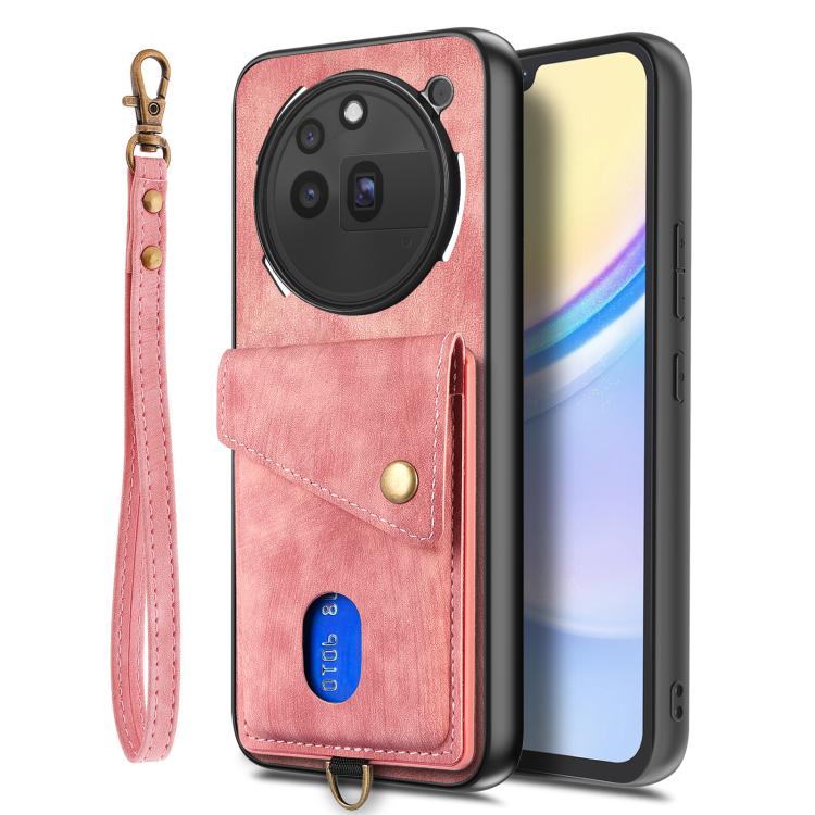 For Nothing Phone 3a Pro Retro Card Wallet Fold Leather Phone Case with Strap