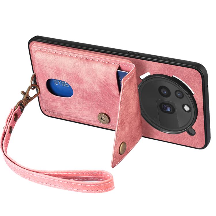 For Nothing Phone 3a Pro Retro Card Wallet Fold Leather Phone Case with Strap