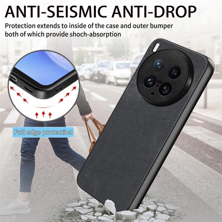 For vivo X200 Ultra Vintage Leather PC Back Cover Phone Case