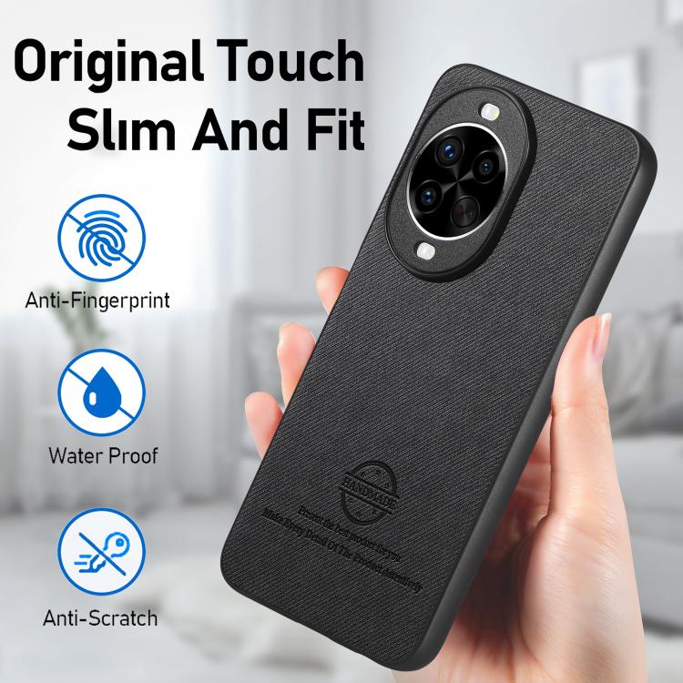 For Huawei nova 14 Pro Twill Fabric Leather Skin Back Phone Case