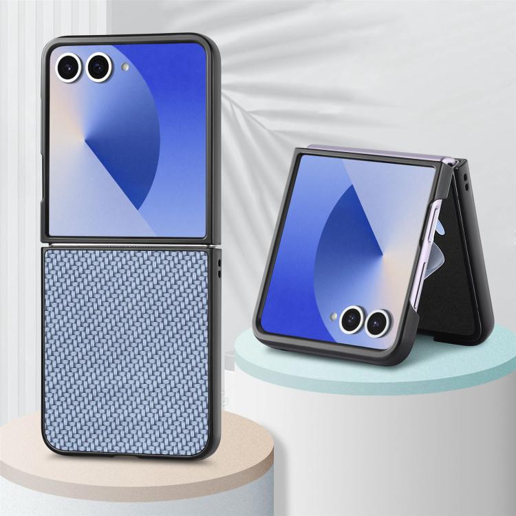 For Galaxy Z Flip7 5G Carbon Fiber Texture Leather Back Phone Case
