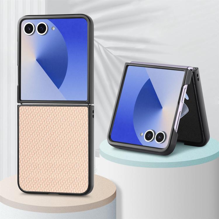 For Galaxy Z Flip7 5G Carbon Fiber Texture Leather Back Phone Case
