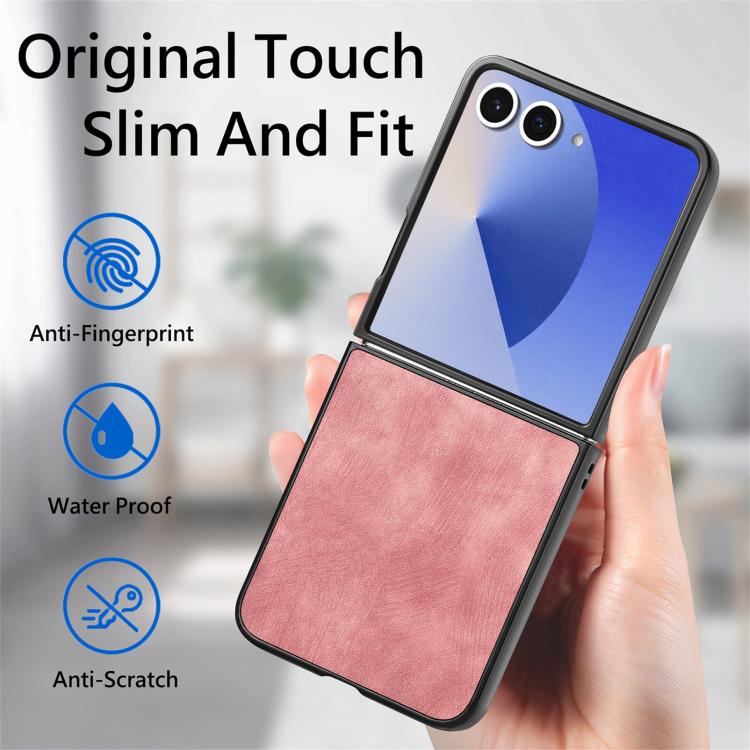 For Samsung Galaxy Z Flip 7 5G Vintage Leather PC Back Cover Phone Case