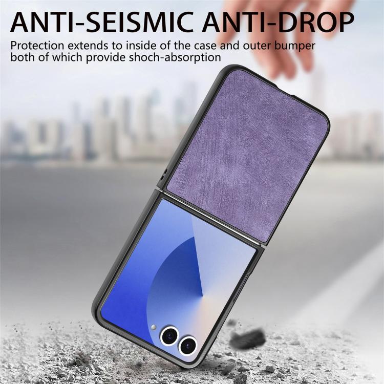 For Samsung Galaxy Z Flip 7 5G Vintage Leather PC Back Cover Phone Case