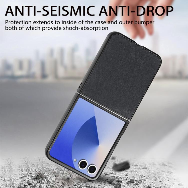 For Samsung Galaxy Z Flip 7 5G Vintage Leather PC Back Cover Phone Case