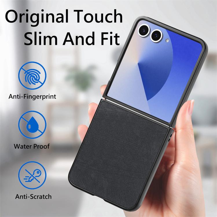 For Samsung Galaxy Z Flip 7 5G Vintage Leather PC Back Cover Phone Case