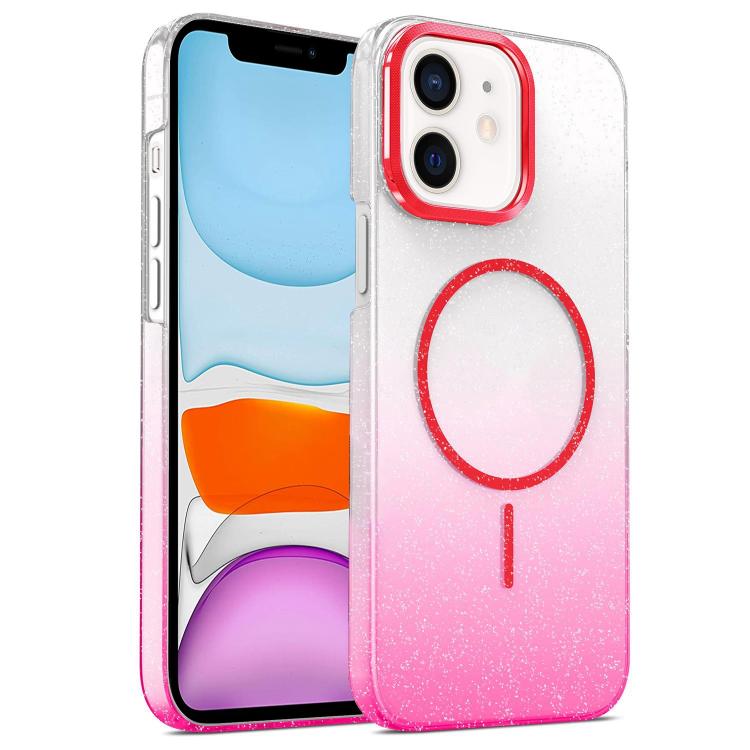 For iPhone 11 Gold Diamond Glitter Gradient MagSafe Shockproof Phone Case