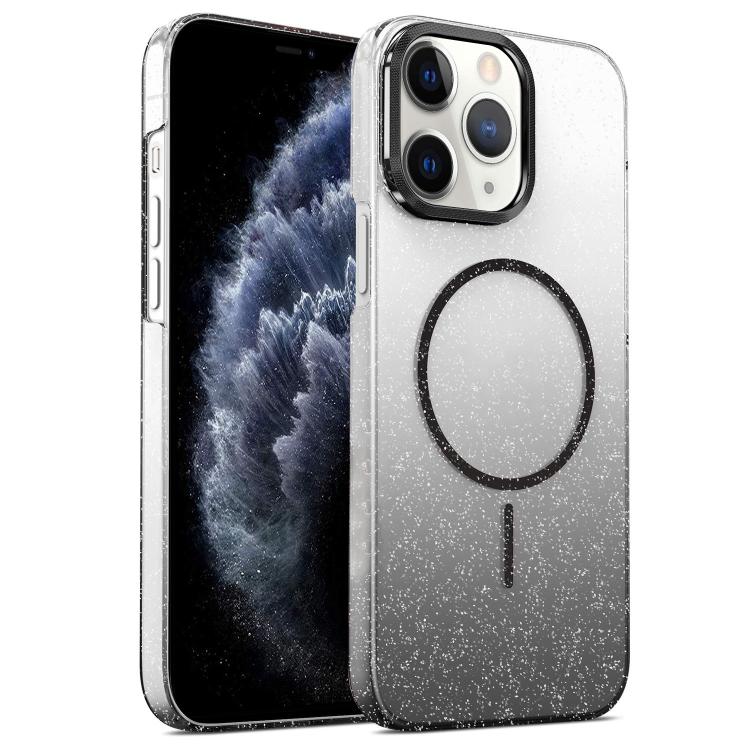 For iPhone 11 Pro Gold Diamond Glitter Gradient MagSafe Shockproof Phone Case