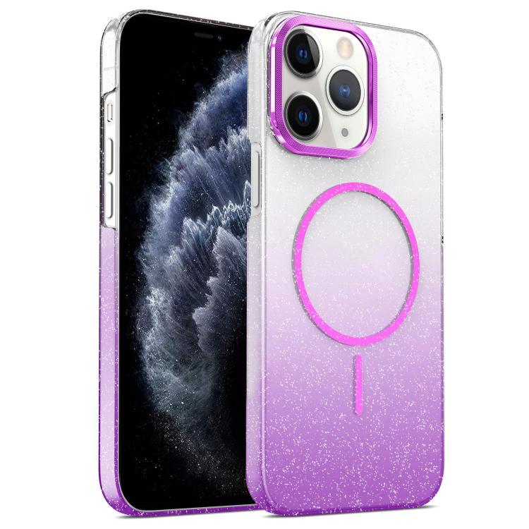 For iPhone 11 Pro Gold Diamond Glitter Gradient MagSafe Shockproof Phone Case