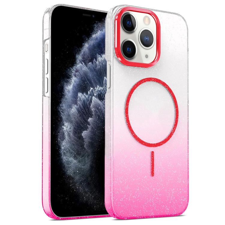 For iPhone 11 Pro Max Gold Diamond Glitter Gradient MagSafe Shockproof Phone Case