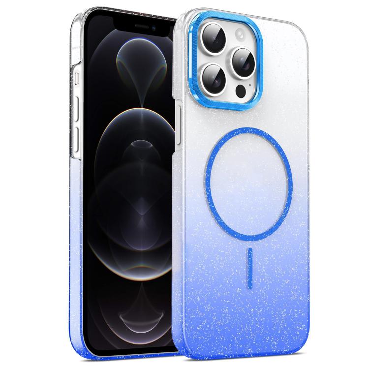 For iPhone 12 Pro Gold Diamond Glitter Gradient MagSafe Shockproof Phone Case